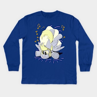 Derpy with Headphones Kids Long Sleeve T-Shirt